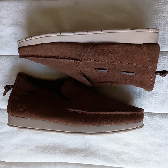 Sperry Mens Moc-Sider Basic Core Suede Slip On Shoe - Brown_7 main image 3